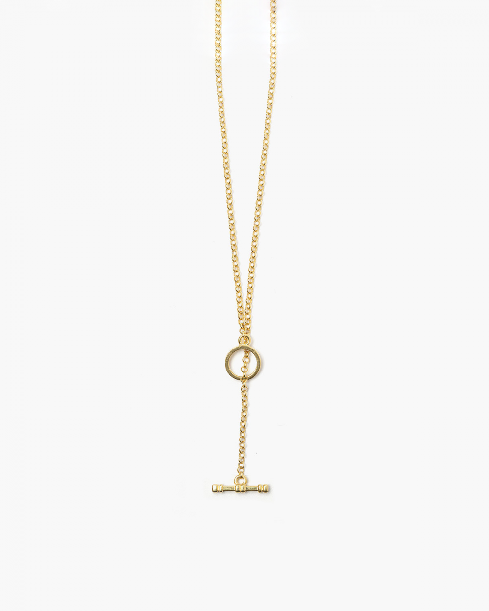 Necklaces YELLOW GOLD ROLO 300 WITH T-BAR NECKLACE - 70 NOVE25