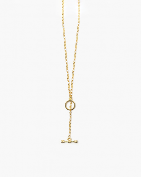 Necklaces YELLOW GOLD ROLO 300 WITH T-BAR NECKLACE - 70 NOVE25