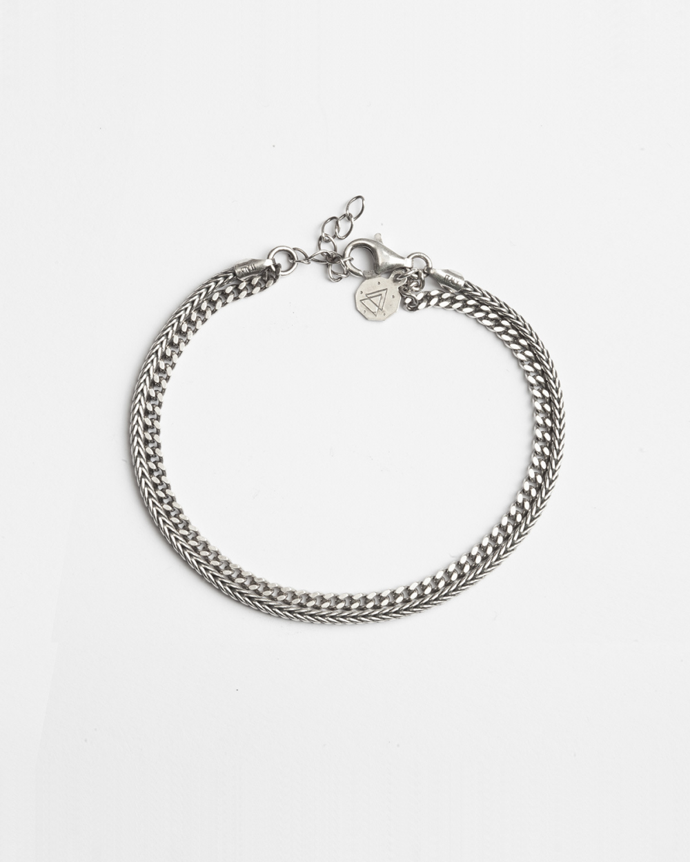 TWO LAYERS CURB & FOXTAIL BRACELET