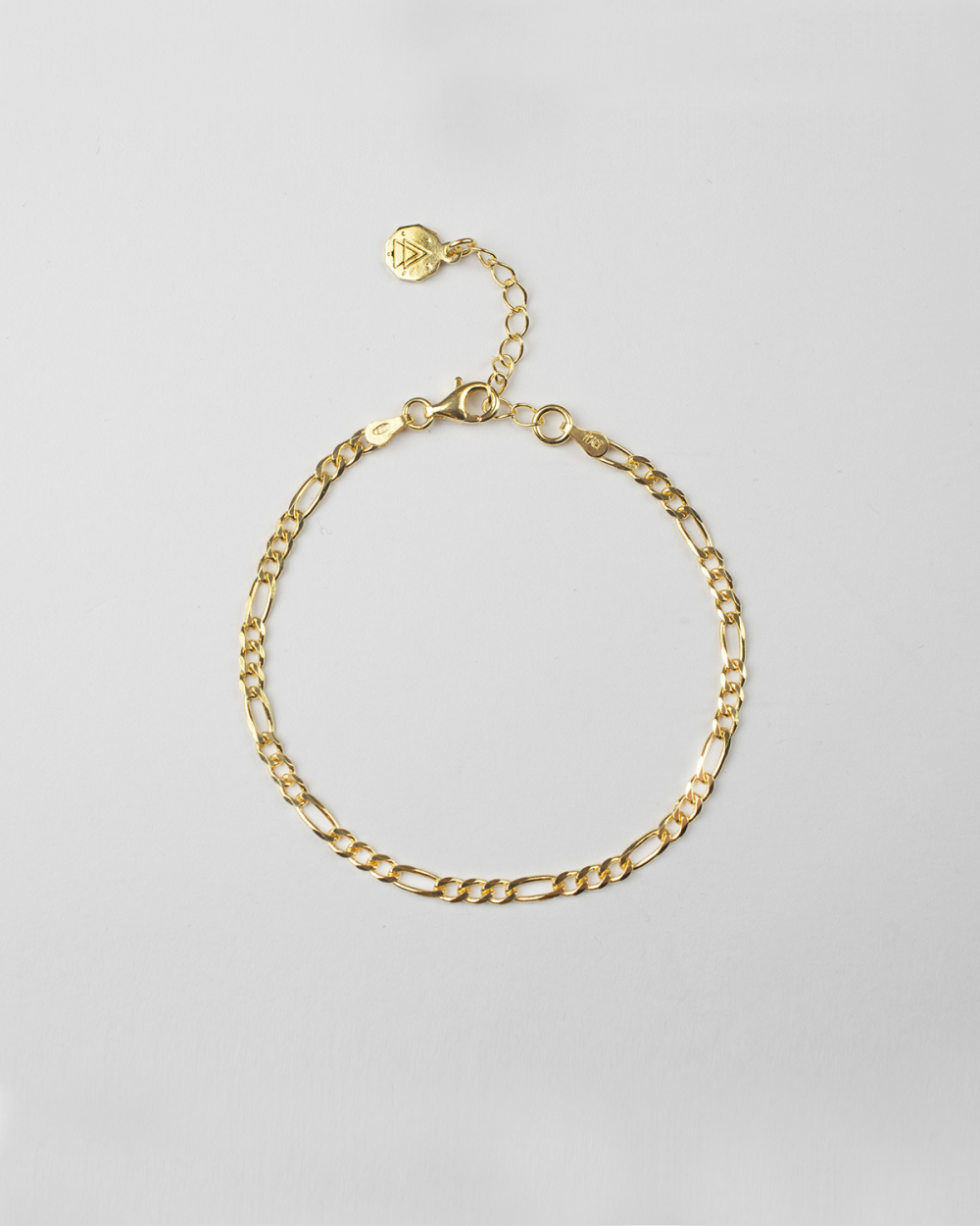 YELLOW GOLD 3+1 CURB CHAIN BRACELET