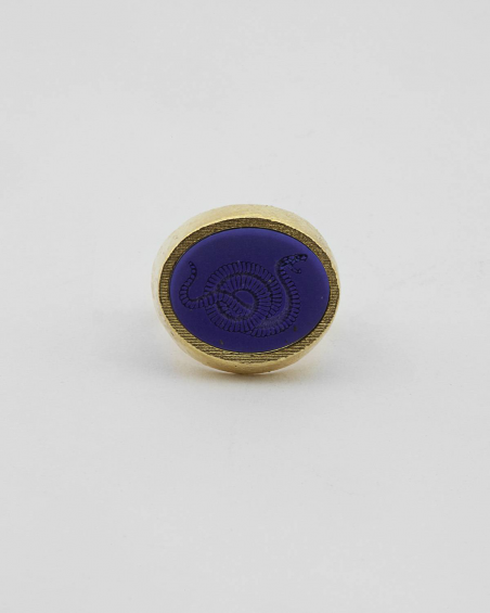 Home YELLOW GOLD ANTICA ROMA LAPIS SIGNET RING NOVE25