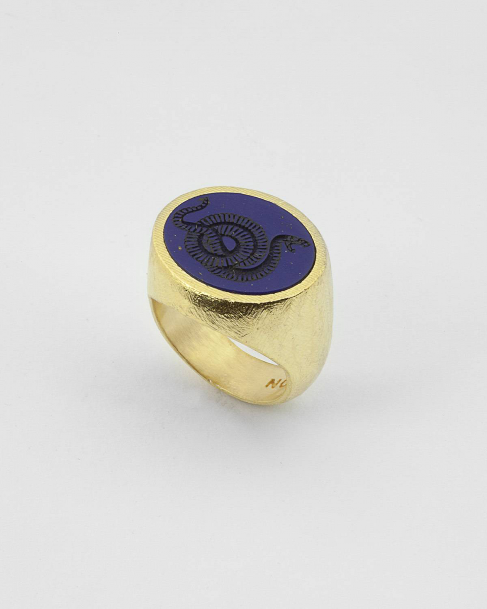 Home YELLOW GOLD ANTICA ROMA LAPIS SIGNET RING NOVE25