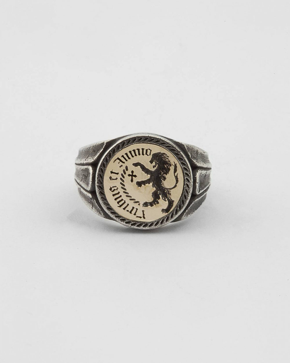 SILVER VIRIBUS ET ANIMO BRONZE SIGNET RING