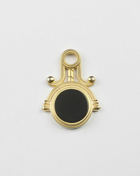 Home YELLOW GOLD ANTIQUE ROMAN COIN ONYX PENDANT NOVE25