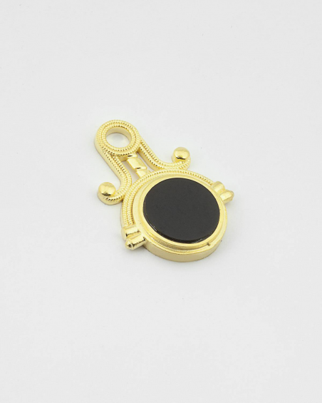 YELLOW GOLD ANTIQUE ROMAN COIN ONYX PENDANT