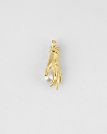 Pendants YELLOW GOLD HAND WITH PEARL PENDANT NOVE25