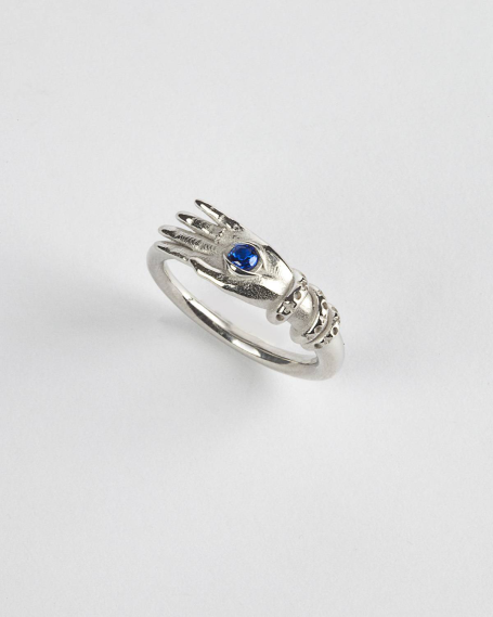 Rings SILVER TALISMAN FINE RING WITH BLU SPINEL EYE NOVE25 2