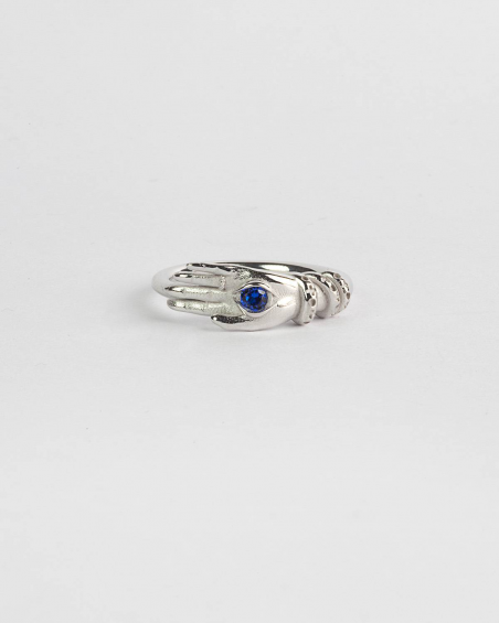 Rings SILVER TALISMAN FINE RING WITH BLU SPINEL EYE NOVE25