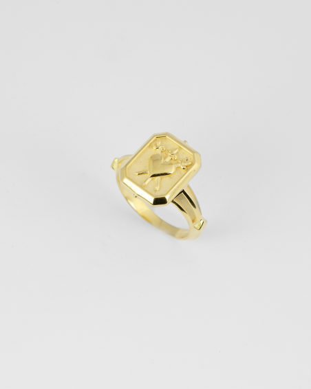 YELLOW GOLD THREE OF SWORDS RING