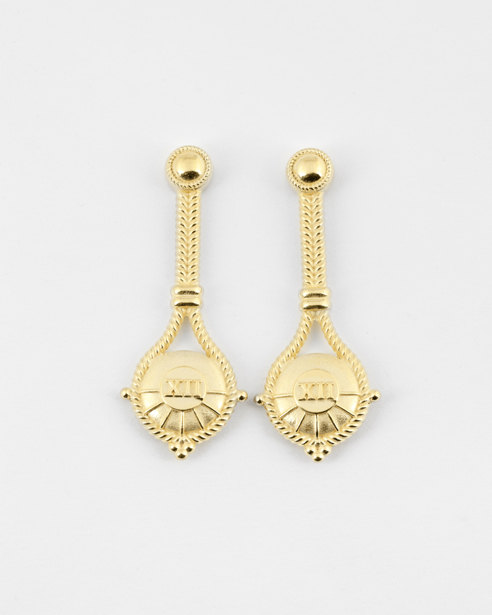 YELLOW GOLD THE HANGED MAN PAIR EARRINGS