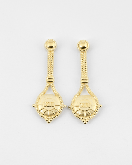 YELLOW GOLD THE HANGED MAN PAIR EARRINGS