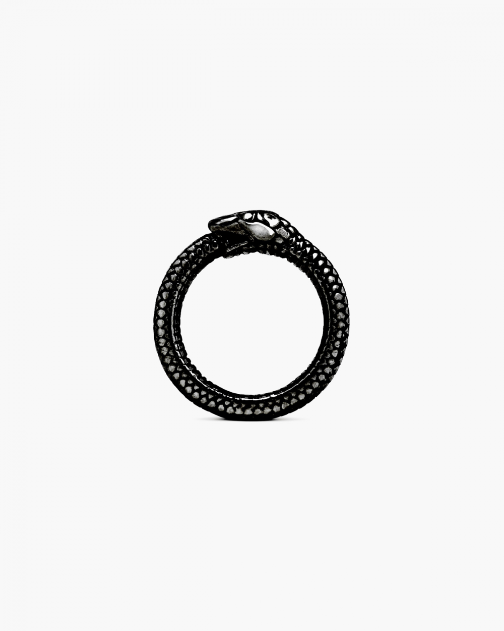 ANILLO SERPIENTE UROBORO RODIO NEGRO