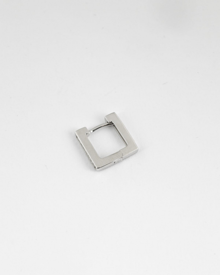 CUBIC ZIRCONIA SQUARE SNAP SINGLE EARRING