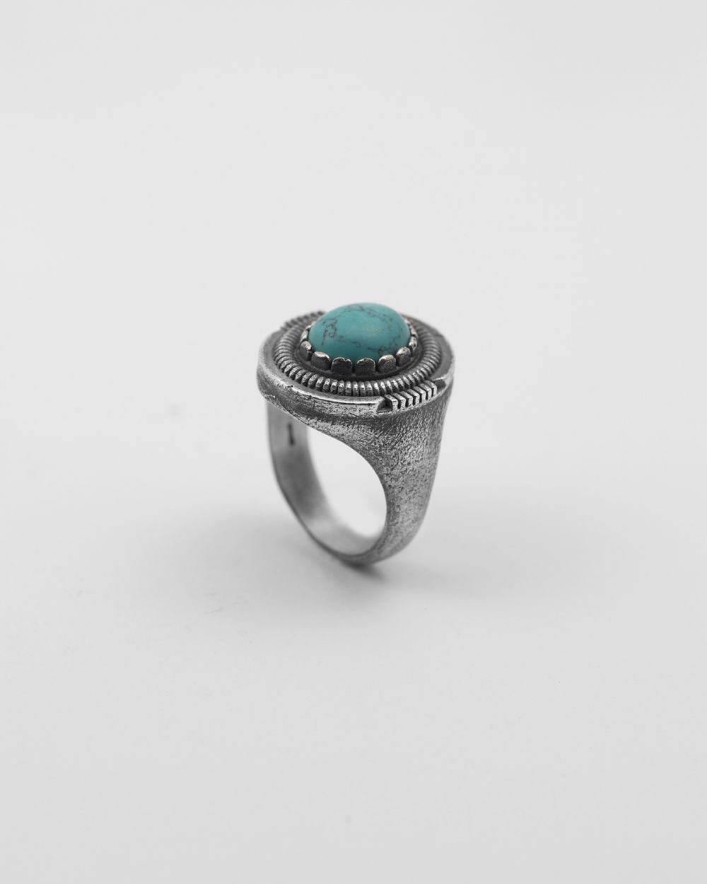 OVAL TURQUOISE SHIELD SIGNET RING