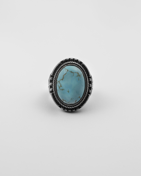 HOWLITE LOTUS SIGNET RING