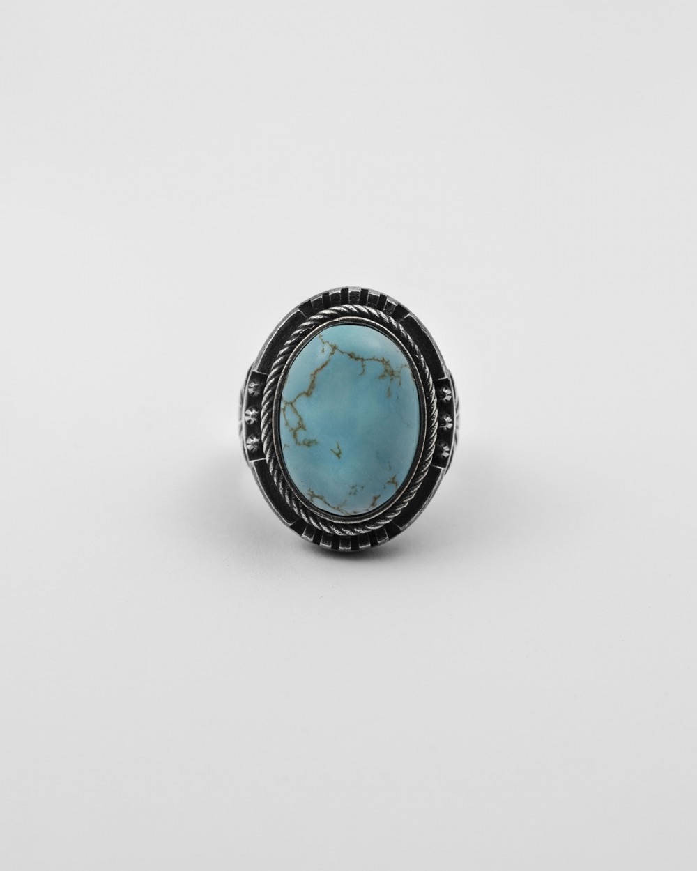 HOWLITE LOTUS SIGNET RING