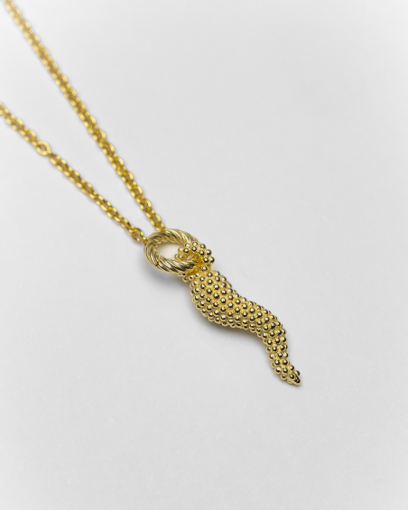 SMALL DOTTED HORN LUCKY CHARM / POLISHED YELLOW GOLD