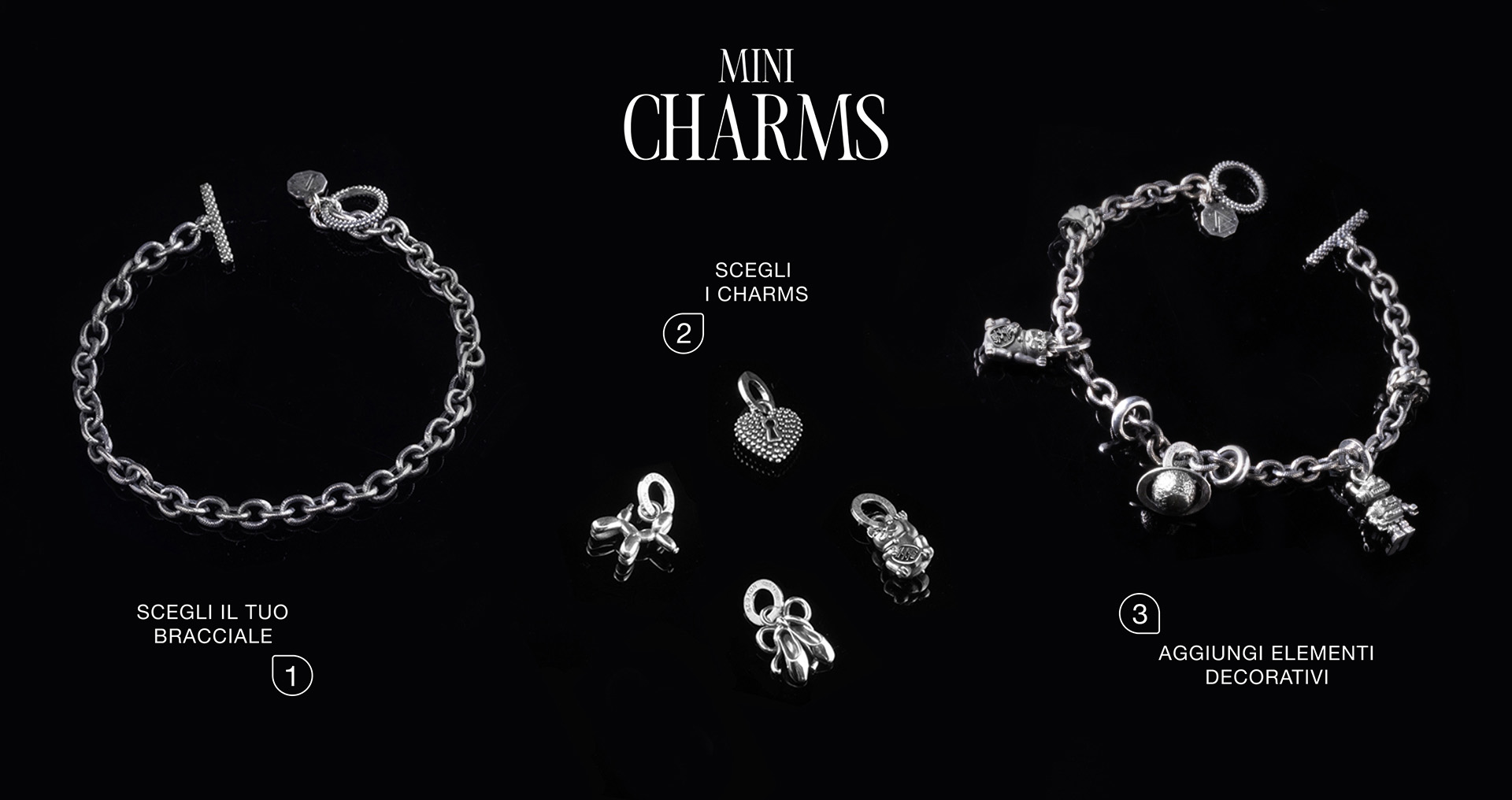 Crea il tuo gioiello unico con i Mini Charm Nove25 realizzati in argento sterling 925 Made in Italy