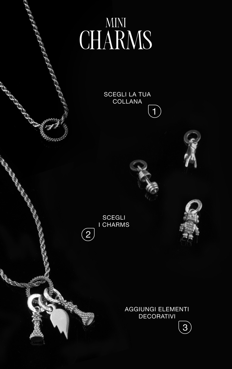 Crea il tuo gioiello unico con i Mini Charm Nove25 realizzati in argento sterling 925 Made in Italy
